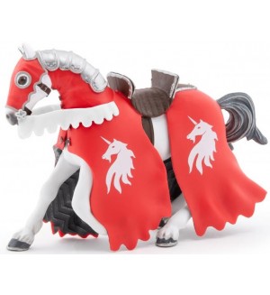 Фигурка Papo The Medieval Era - Рицарски кон, червен