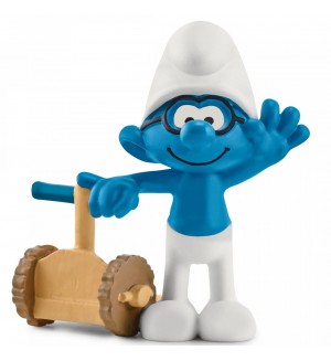 Фигурка Schleich The Smurfs - Смърф с ръчна количка
