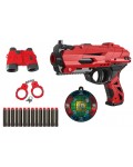 Комплект Ocie Red Guns - Пистолет с 14 меки стрели, бинокъл и белезници и мишена