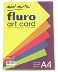 Флуоресцентен картон Mont Mare - Fluro Art Card, 230 g/m2, 5 цвята (30 бр.)