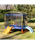 Голям батут Chipolino - Playground, с пързалка, 200 cm, син