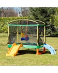 Голям батут Chipolino - Playground, с пързалка, 200 cm, зелен