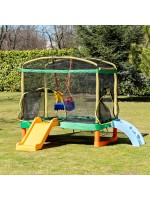 Голям батут Chipolino - Playground, с пързалка, 200 cm, зелен