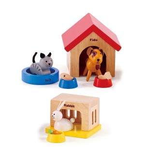 Игра Hape - Домашни любимци, мини мебели
