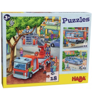 Детски пъзели Haba 3 в 1 - Професии