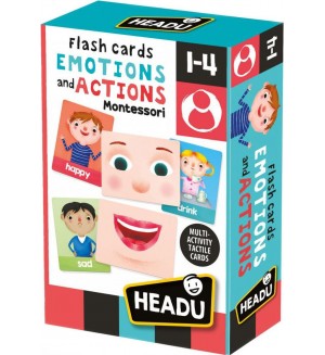 Образователни флаш карти Headu Montessori - Емоции и действия