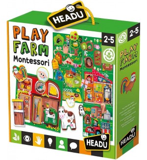 Образователен пъзел Headu Montessori - Опознай фермата Образователен пъзел Headu Montessori - Опознай фермата