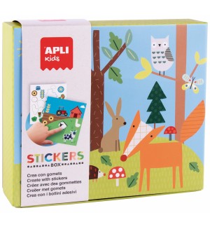 Игра със стикери и геометрични фигури Apli Kids - Гора