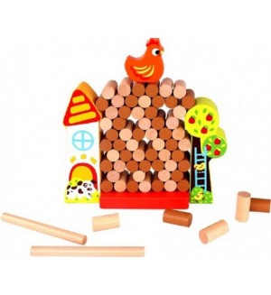 Игра за баланс и координация Tooky toy - Спаси кокошката