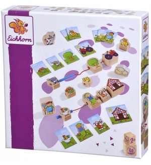 Игра за нанизване Eichhorn - Ферма, 13 части
