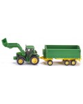 Метална количка Siku Farmer - Трактор с гребло и ремарке John Deere, 1:87