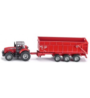 Метална количка Siku Farmer - Трактор с каросерия Massey Ferguson, 1:87