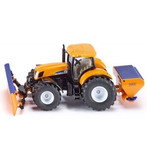 Метална количка Siku Super - Трактор New Holland за разчистване на сняг, 1:50