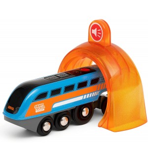 Играчка Brio Smart Tech - Локомотив със звукозапис