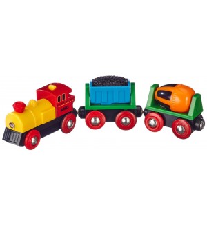 Играчка Brio - Влак със светлини, бетоновоз