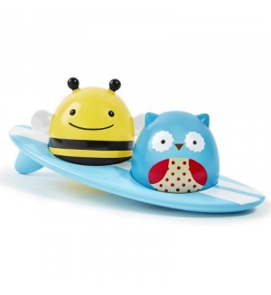Играчка за баня Skip Hop - Бухалче и пчеличка на сърф, светещи