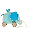 Играчка за дърпане Classic World - Pull Elephant, синя