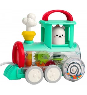 Играчка за дърпане Hola Toys - Веселото локомотивче