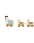 Играчка за дърпане Little Dutch - Little Farm, пиленца