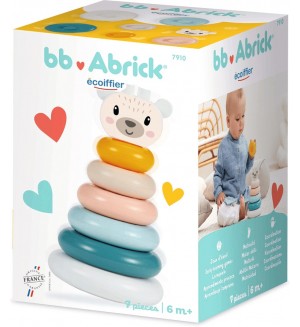 Играчка за нанизване Ecoiffier Abrick - Пирамида с рингове 