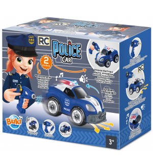 Играчка за сглобяване Buki France - Полицейска кола с R/C управление