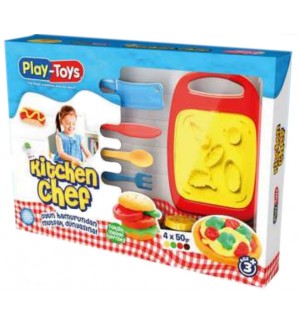 Игрален комлект Play-Toys - Премиум моделин, Шеф Готвачи