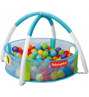 Игрален комплект 2 в 1 Fisher Price - Кошара за игра с 25 броя топки