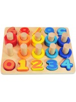 Игрален комплект Acool Toy - Дървена дъска с цифри и рингове