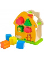 Игрален комплект Acool Toy - Дървена къщичка с животни, сортер