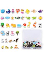 Игрален комплект Acool Toy - Магнитни животни и растения, 35 броя