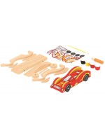 Игрален комплект Acool Toy - Направи си сам дървен състезателен автомобил