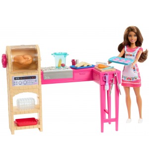Игрален комплект Barbie - Barbie And Teresa: Recipe For Friendship, Teresa Cook and Create Kitchen