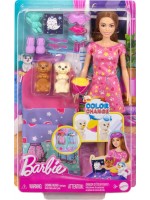 Игрален комплект Barbie Color Change - Пижамено парти с кученцaта на Барби