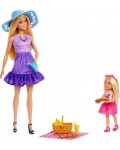 Игрален комплект Barbie Family & Friends - Barbie Malibu & Chelsea, пикник