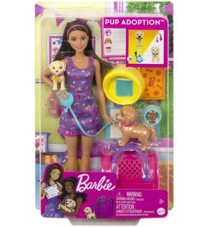Игрален комплект Barbie - Кукла с кученце за осиновяване