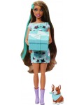 Игрален комплект Barbie Party Unboxed - Барби, с кафява коса и 10 изненади