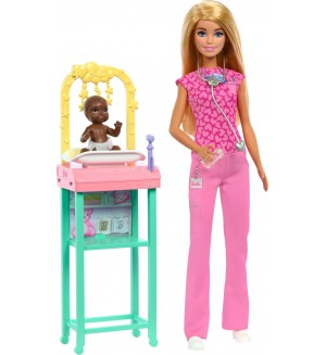 Игрален комплект Barbie You Can Be Anything -  Педиатър, с руса коса