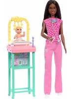 Игрален комплект Barbie You Can Be Anything -  Педиатър, с тъмнокафява коса