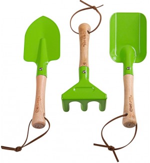 Игрален комплект Bigjigs - Градински иструменти, зелени