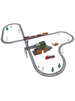 Игрален комплект BSQ Power Train World - Товарен влак с дъскорезница, 450 cm, 60 части Игрален комплект BSQ Power Train World - Товарен влак с дъскорезница, 450 cm, 60 части