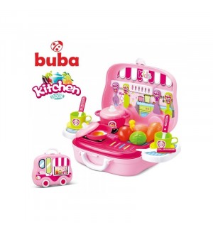Игрален комплект Buba Kitchen Cook - Детска кухня, розова, малка
