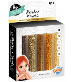 Игрален комплект Buki Be Teens - Тубички с мъниста, златисти