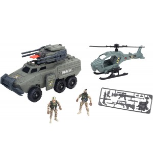 Игрален комплект Chap mei Soldier Force - Хеликоптер и танк, със звуци и светлини Игрален комплект Chap mei Soldier Force - Хеликоптер и танк, със звуци и светлини