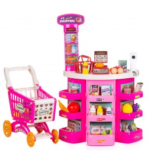 Игрален комплект Chipolino - Супермаркет с количка за пазар, 68 части