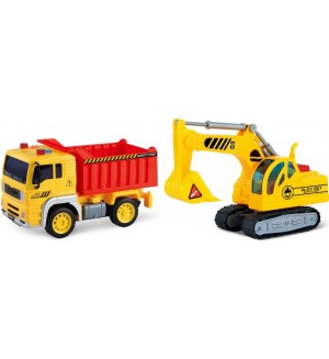 Игрален комплект City Service - Багер и самосвал