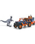 Игрален комплект Dickie Toys - Джип с ремарке и динозавър
