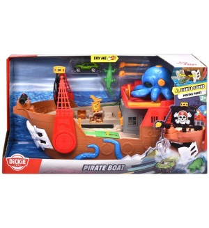 Игрален комплект Dickie Toys - Пиратска лодка, със звук и светлина