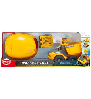 Игрален комплект Dickie Toys - Тежкотоварен превозвач Volvo, 4 части