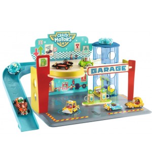 Игрален комплект Djeco Crazy Motors - Гараж
