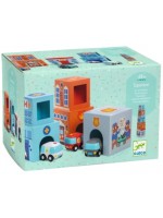 Игрален комплект Djeco - Кубчета и колички